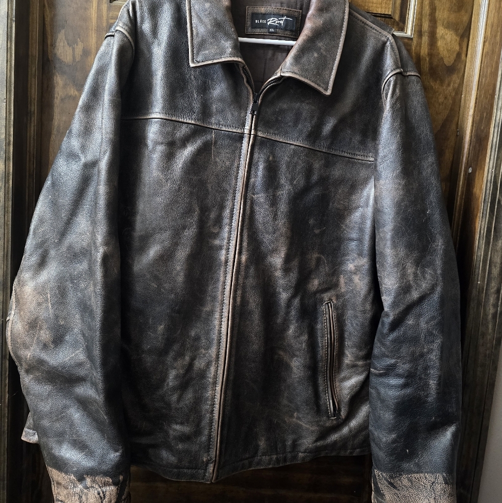 Mens Genuine Leather Jacket (2XL)